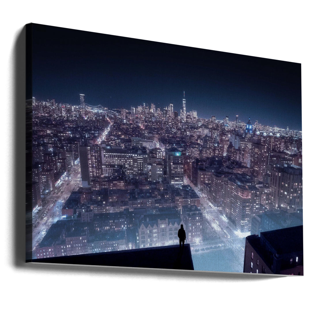 Cyber Punk NewYork by Qijia Li | Urban Night Cityscape, Large Canvas Wall Art Print | Artsy Earth