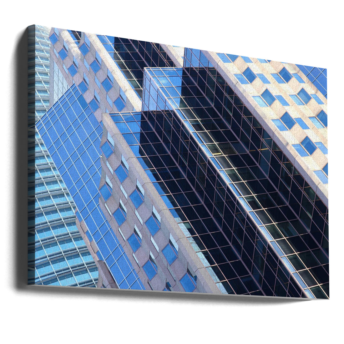 Building Blocks by Robin Wechsler | Blue Geometric Architecture, Large Canvas Wall Art Print | Artsy Earth