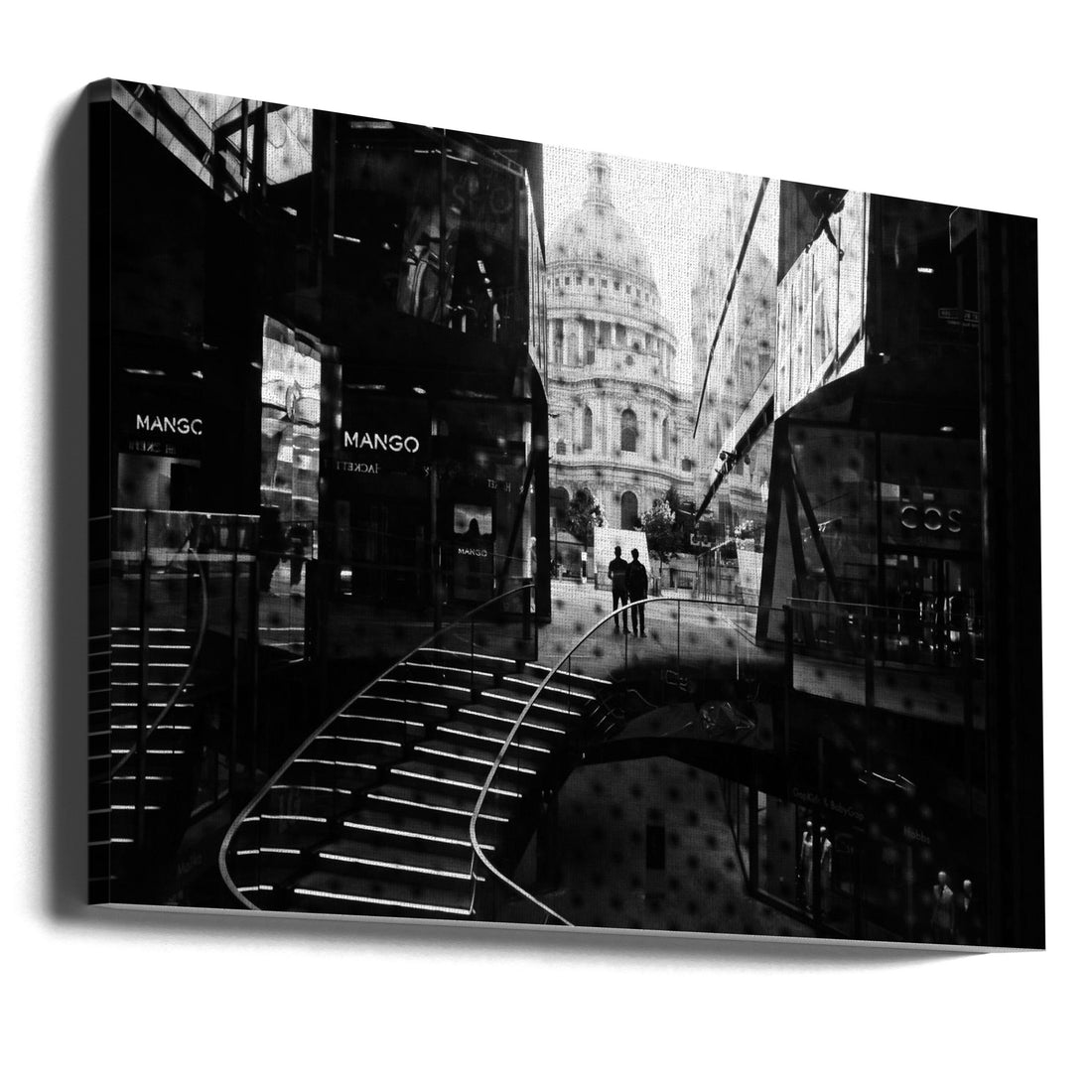 London Cathedral Silhouettes by Josefina Melo | St Paul's Urban Reflection, Large Canvas Wall Art Print | Artsy Earth