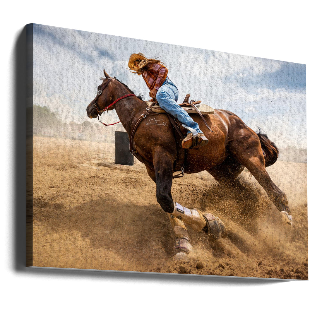 Horse Riding Action by Steven Zhou | Western Rodeo Sport, Large Canvas Wall Art Print | Artsy Earth