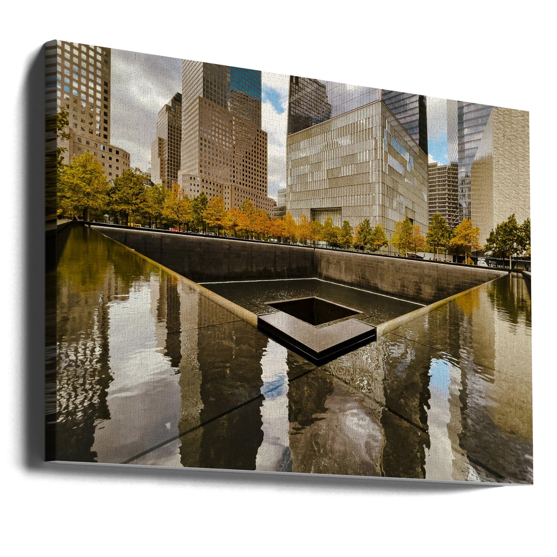 WTC Memorial by Joshua Leeman | Urban Architecture Reflection, Large Canvas Wall Art Print | Artsy Earth