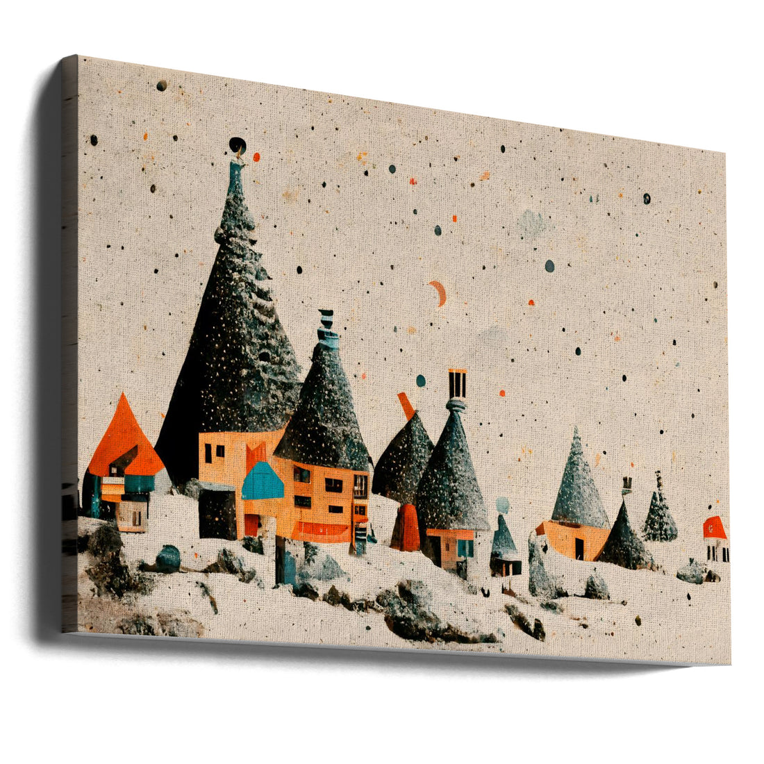 Fairy Village Winter by Treechild | Christmas Fairy Village, Large Canvas Wall Art Print | Artsy Earth