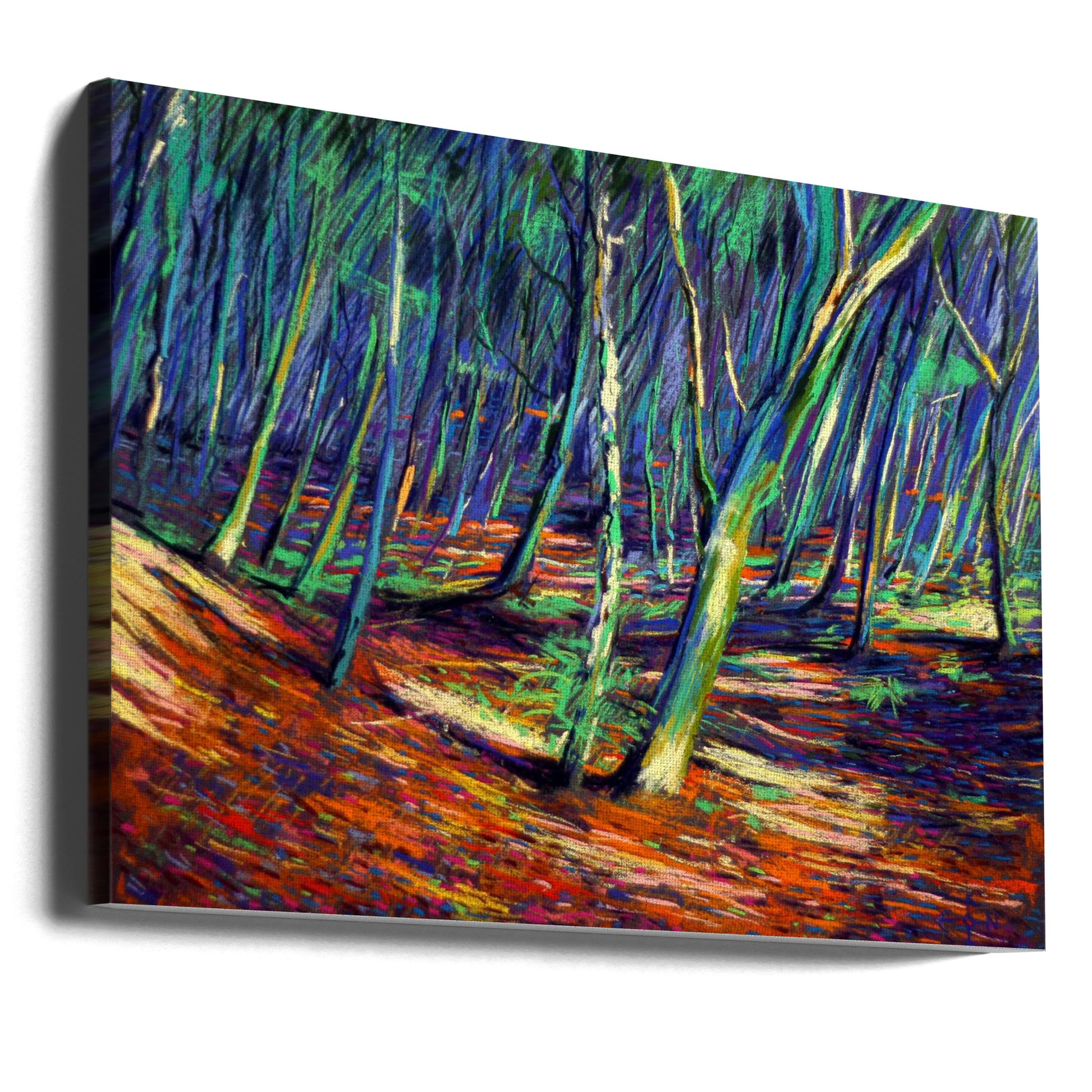 Forest Hillside by Corné Akkers | Colorful Forest Landscape, Large Canvas Wall Art Print | Artsy Earth