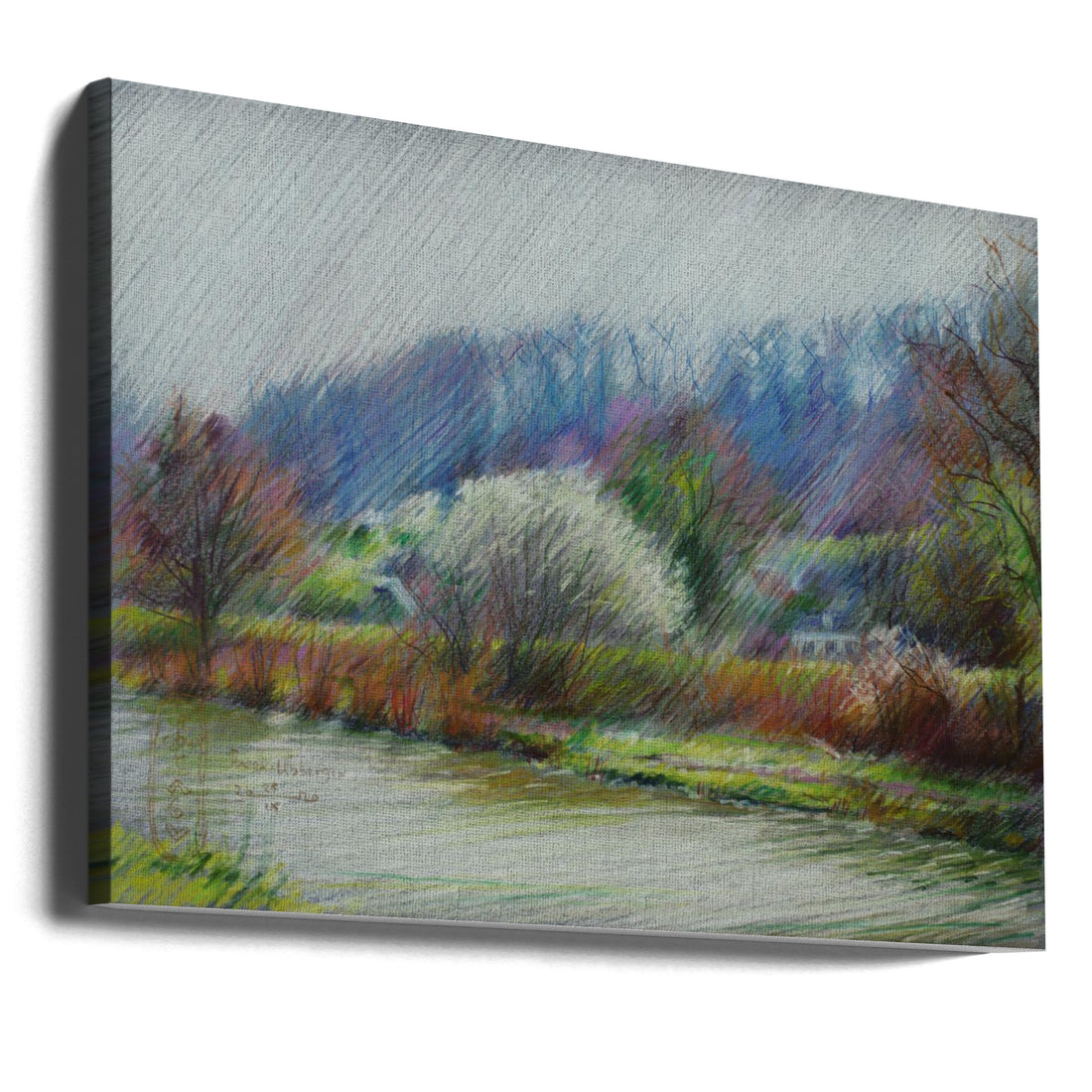 Forest River Art by Corné Akkers | Watercolor Landscape Print, Large Canvas Wall Art Print | Artsy Earth