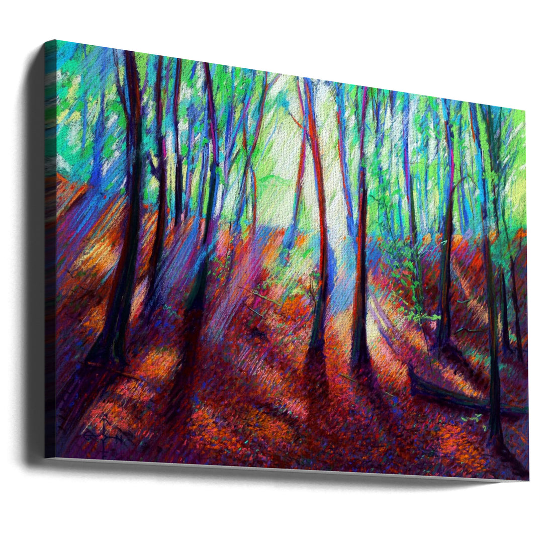 Forest Light Art by Corné Akkers | Expressionist Forest Landscape, Large Canvas Wall Art Print | Artsy Earth