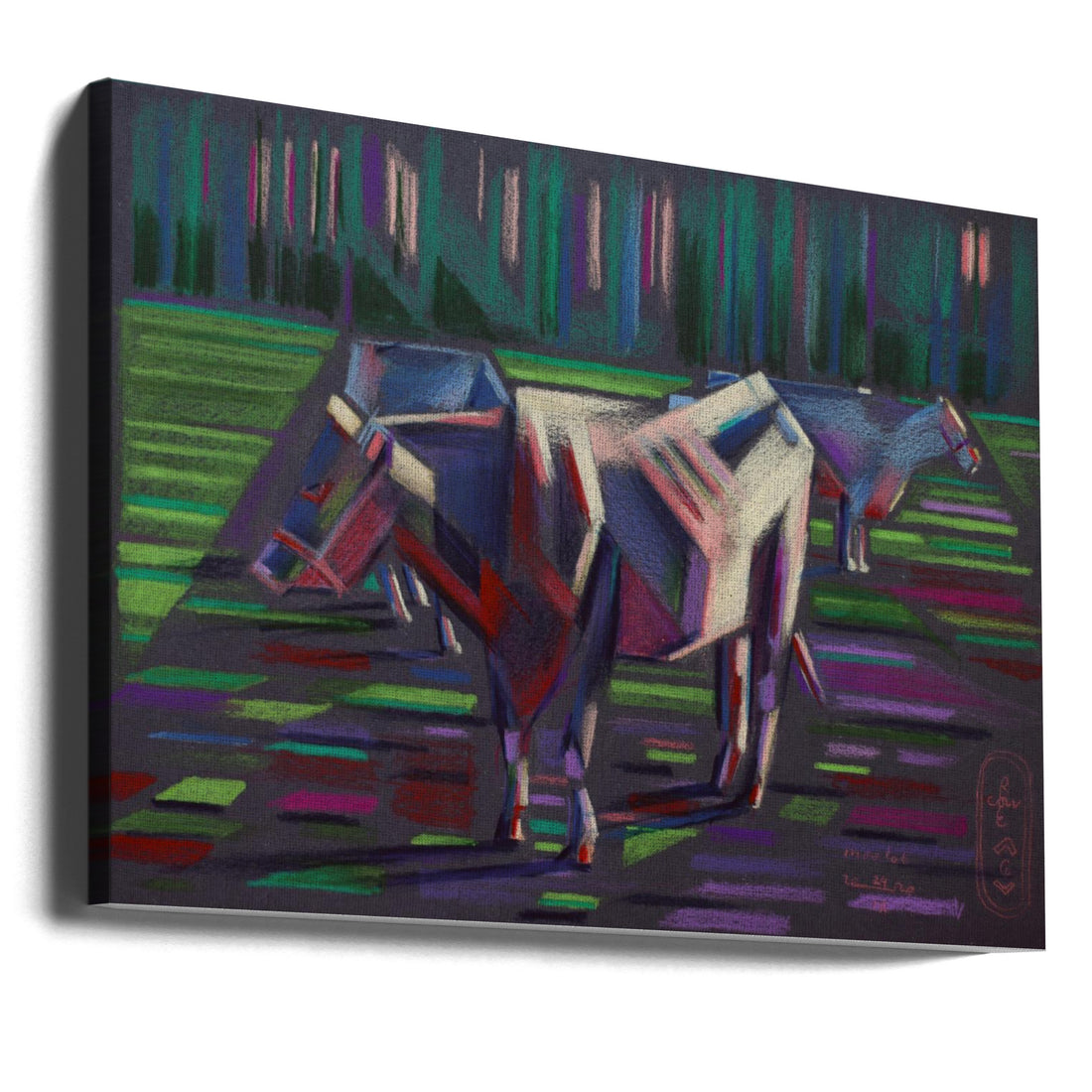 Cubist Cow Art by Corné Akkers | Colorful Cubist Animals, Large Canvas Wall Art Print | Artsy Earth