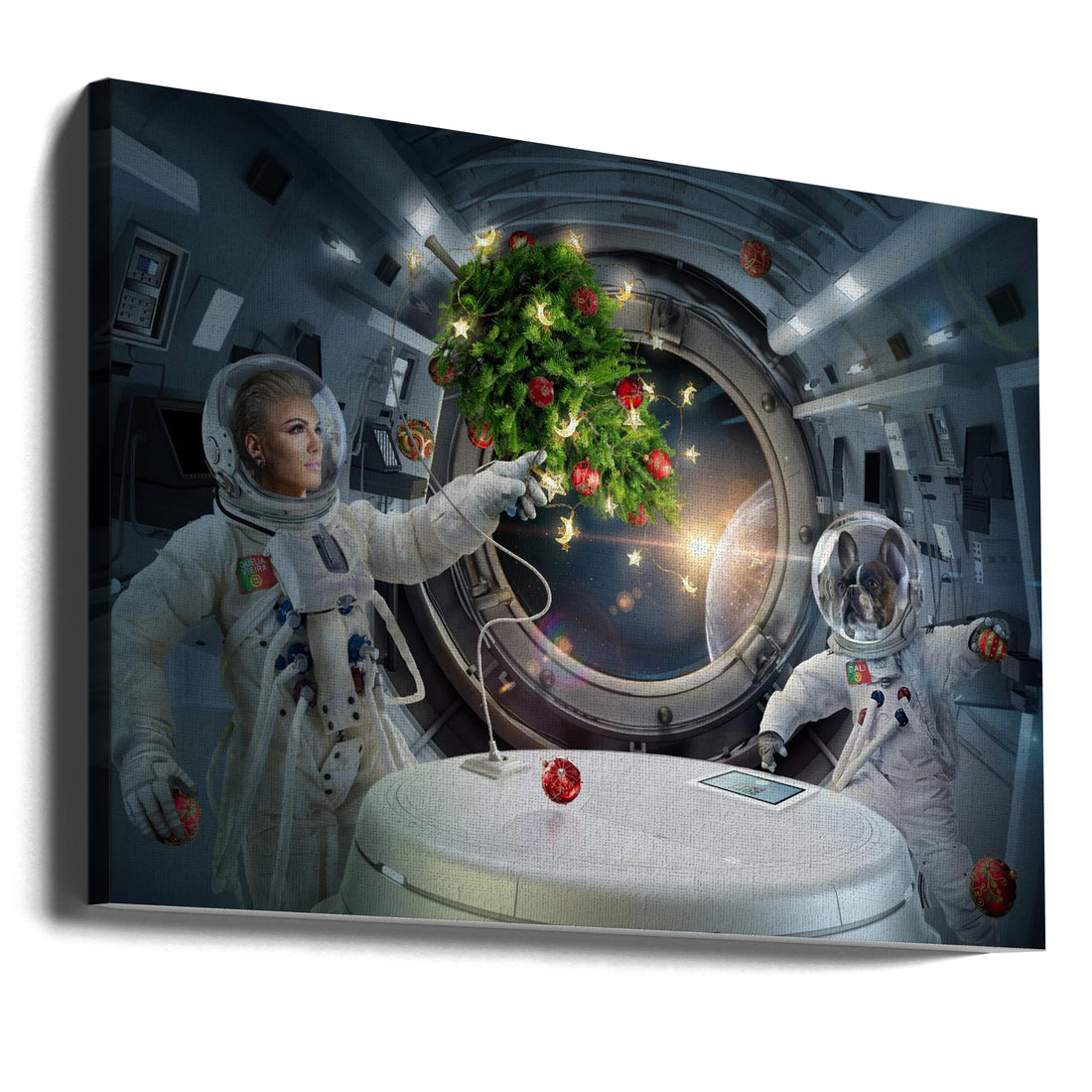 Xmas in Space by Ddiarte | Space Christmas, Large Canvas Wall Art Print | Artsy Earth