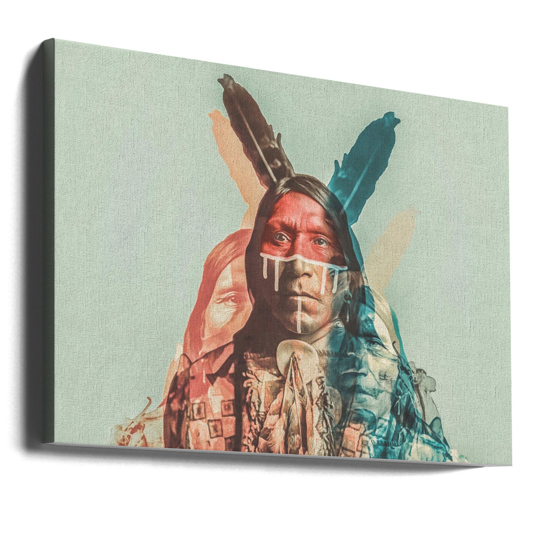 Native Portrait Art by Baard Martinussen | Indigenous Pop Art, Large Canvas Wall Art Print | Artsy Earth