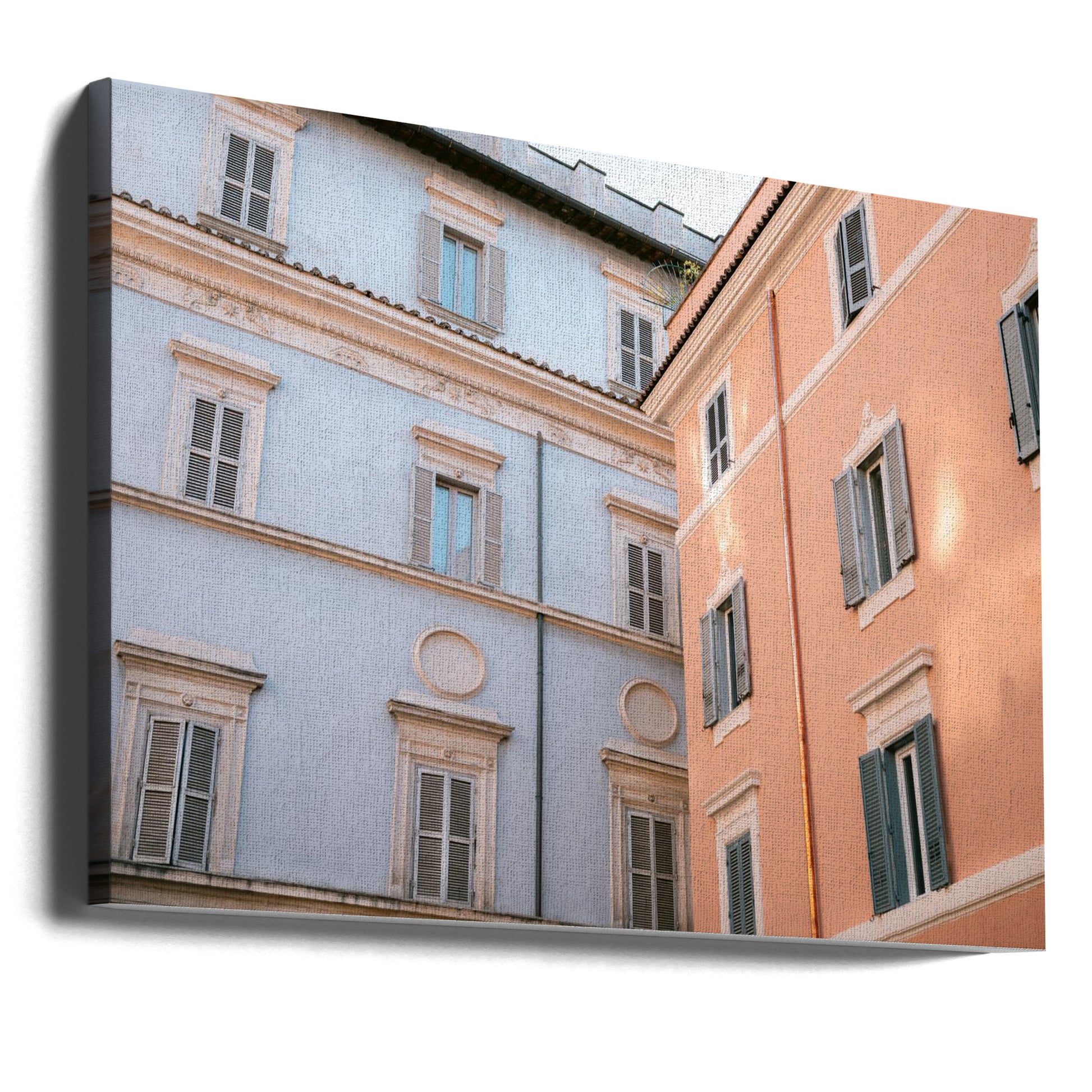 Trastevere in Lilac and Pink by Raisa Zwart | Urban Architecture Cityscape, Large Canvas Wall Art Print | Artsy Earth