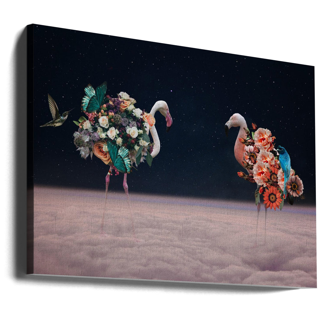 Flamingos by Salome Zhividze | Digital Art Animals, Large Canvas Wall Art Print | Artsy Earth