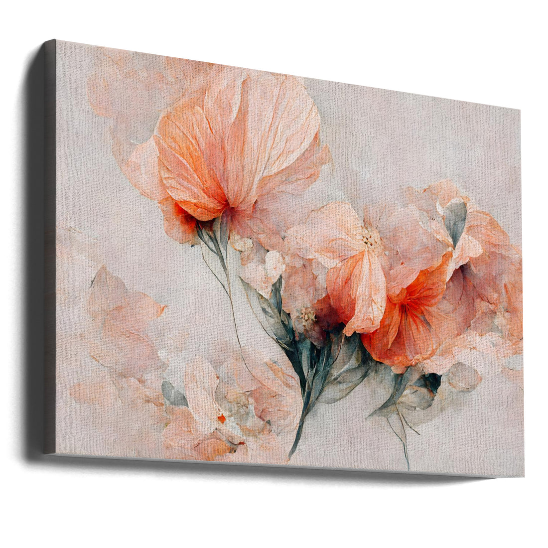 Wild Flowers On Beige Background by Treechild | Botanical Floral Abstract, Large Canvas Wall Art Print | Artsy Earth