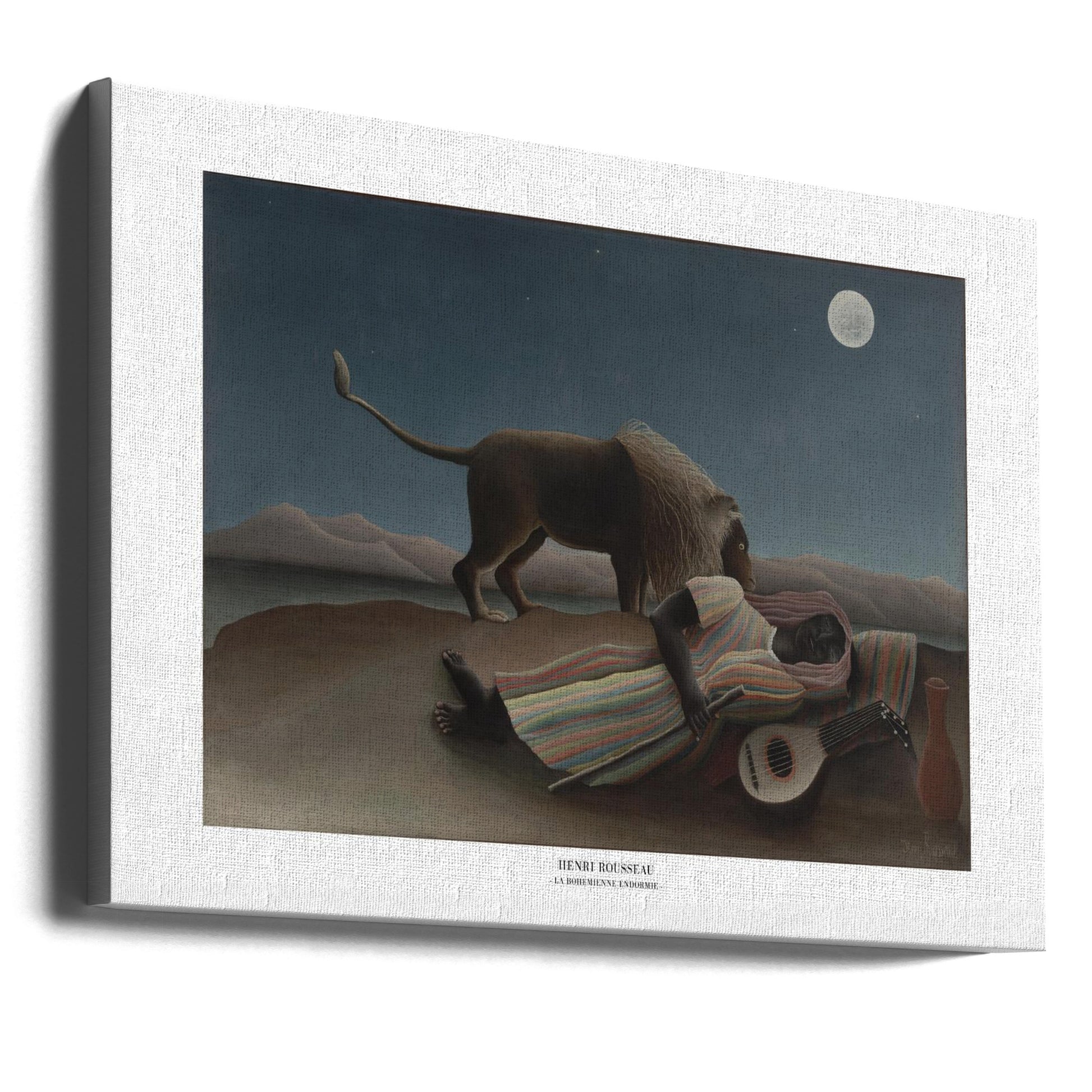 Sleeping Gypsy Lion by Henri Rousseau | Desert Night Painting, Large Canvas Wall Art Print | Artsy Earth