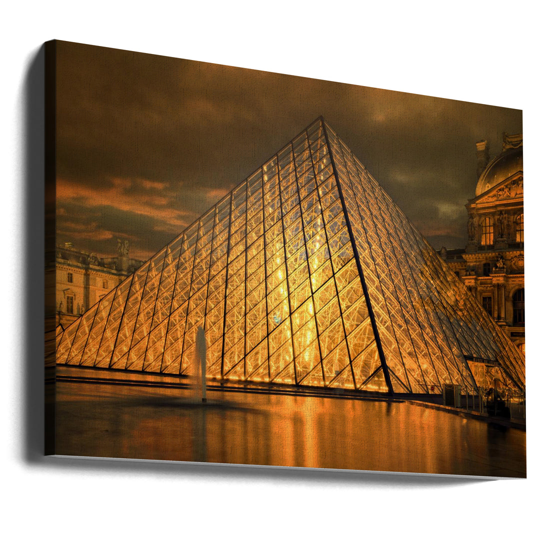 Paris Louvre Museum by Isabelle Dupont | Glass Pyramid Architecture, Large Canvas Wall Art Print | Artsy Earth