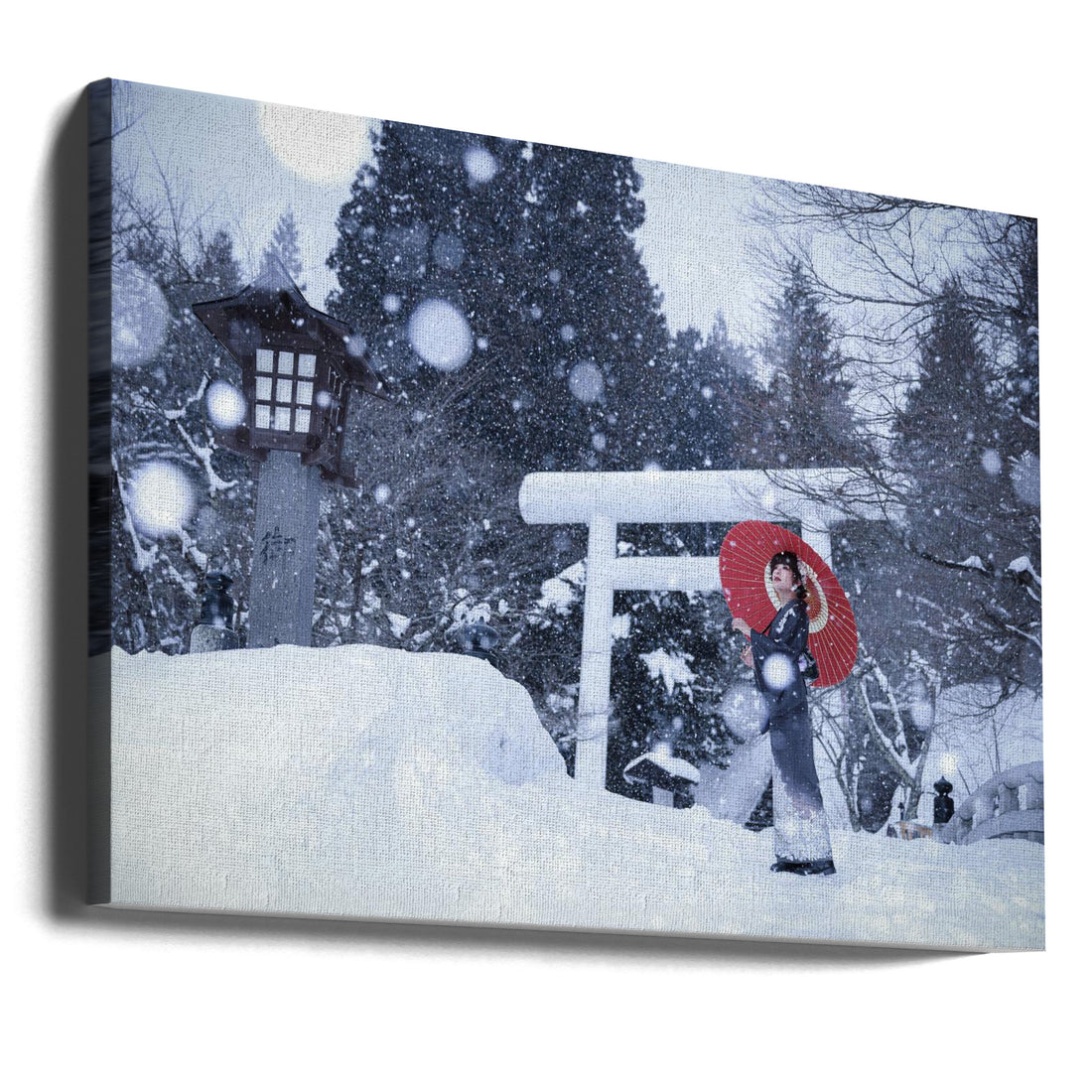 Winter shrine in japan by Tsutomu Sakamoto | Snowy Asian Landscape, Large Canvas Wall Art Print | Artsy Earth