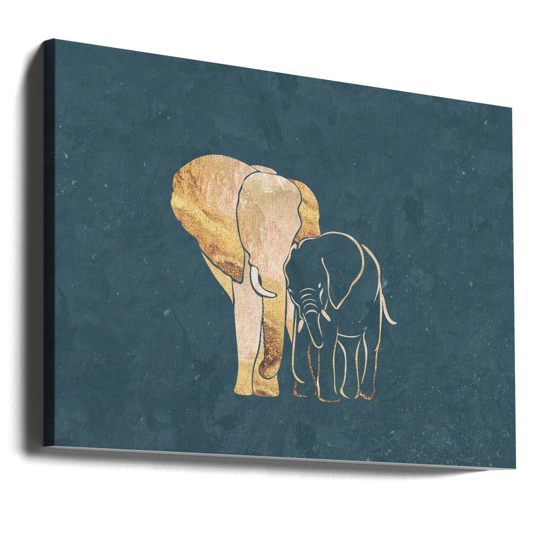 Gold Elephant Line Art by Sarah Manovski | Modern Wildlife Illustration, Large Canvas Wall Art Print | Artsy Earth