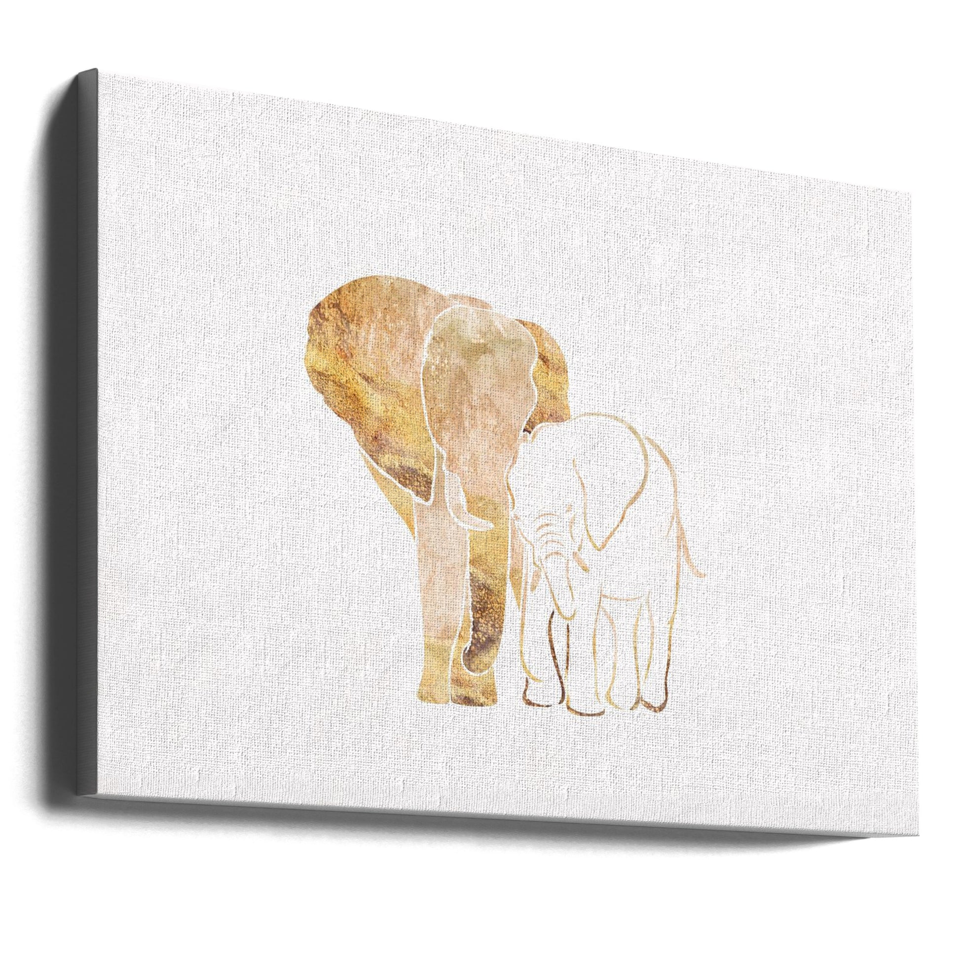 Gold Elephant Line art by Sarah Manovski | Wildlife Safari Art, Large Canvas Wall Art Print | Artsy Earth