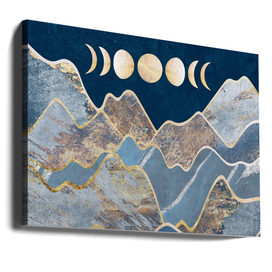 Metallic Moon Cycle in the Mountains by Sarah Manovski | Mountain Night Landscape, Large Canvas Wall Art Print | Artsy Earth