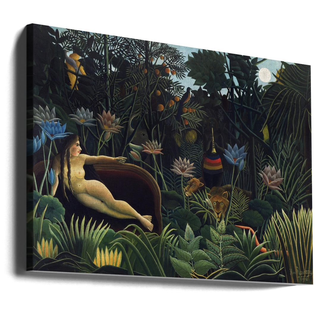 The Dream by Henri Rousseau | Jungle Lion Painting, Large Canvas Wall Art Print | Artsy Earth