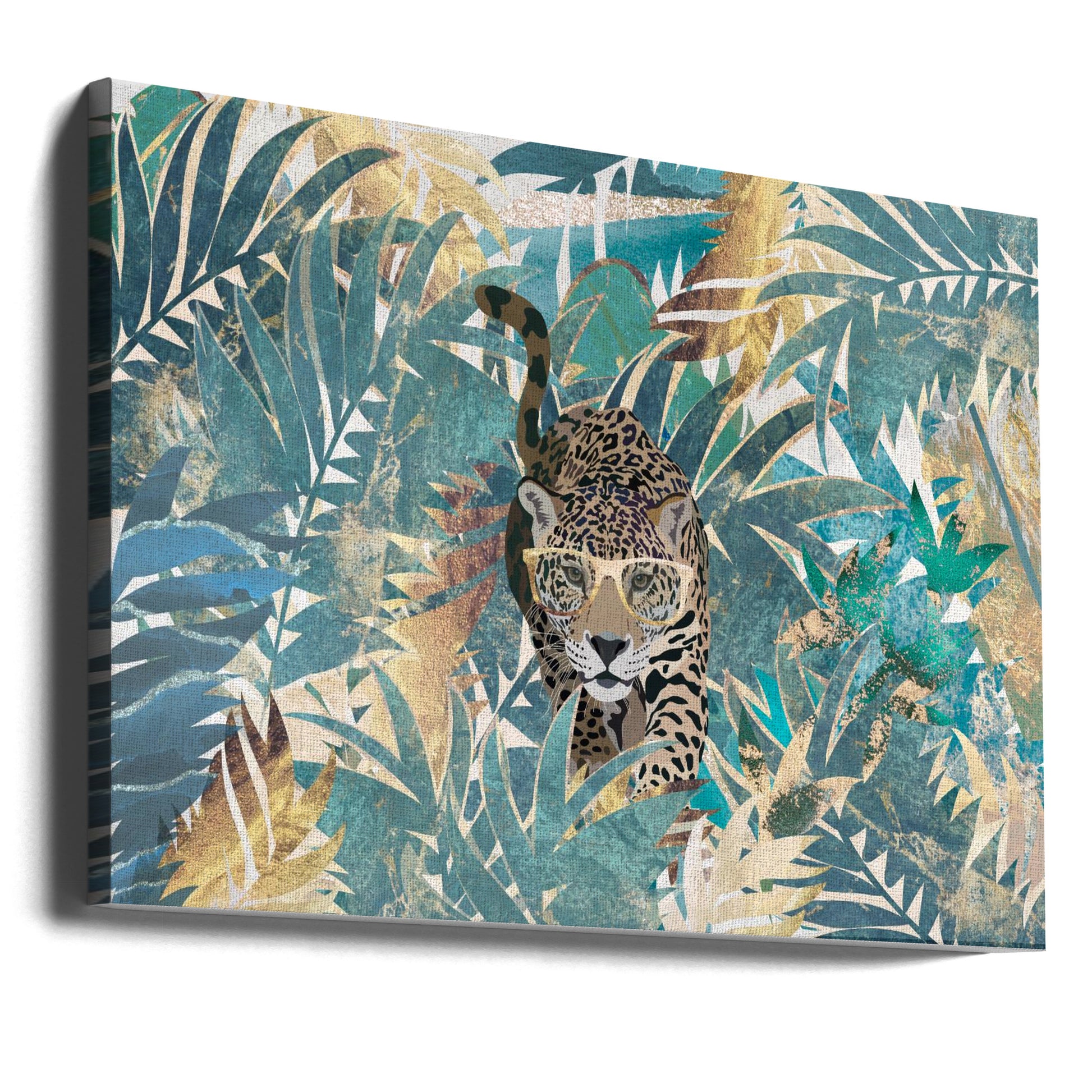 Jaguar Jungle Landscape Mural by Sarah Manovski | Tropical Forest Animals, Large Canvas Wall Art Print | Artsy Earth