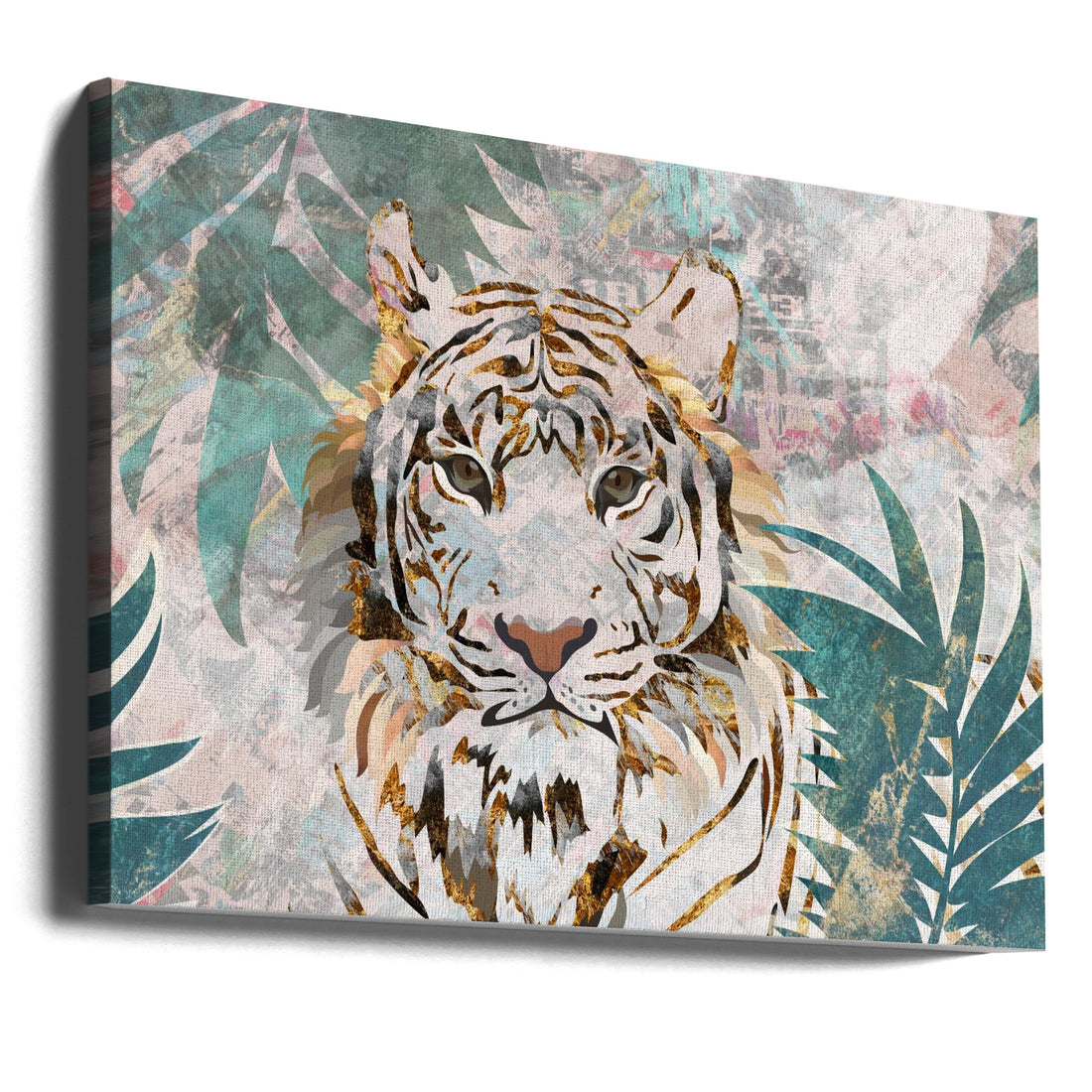 Tiger Tropical Mural by Sarah Manovski | Jungle Animals Illustration, Large Canvas Wall Art Print | Artsy Earth