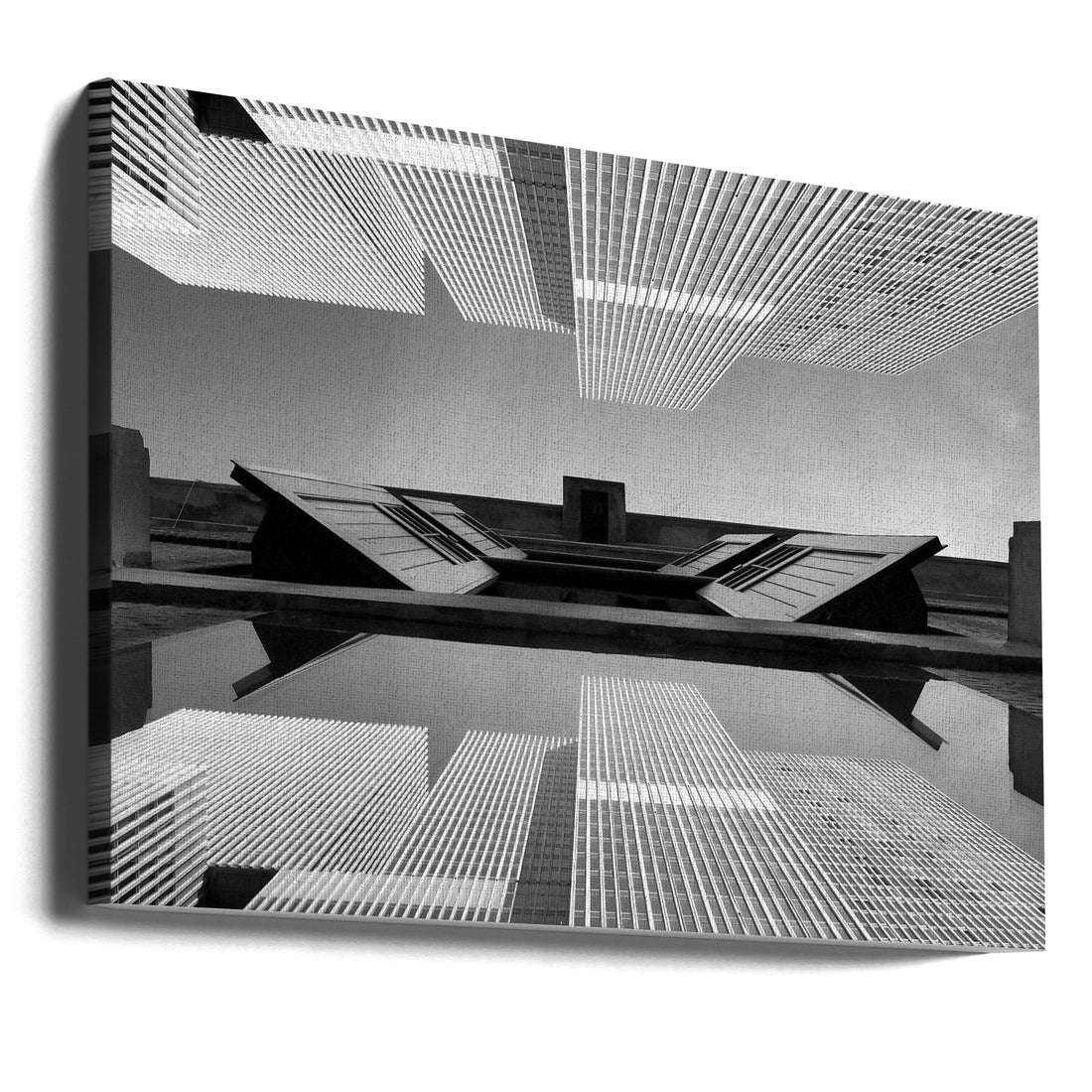 Urban Reflections by Piet Agterhof | Monochrome Architecture Perspective, Large Canvas Wall Art Print | Artsy Earth