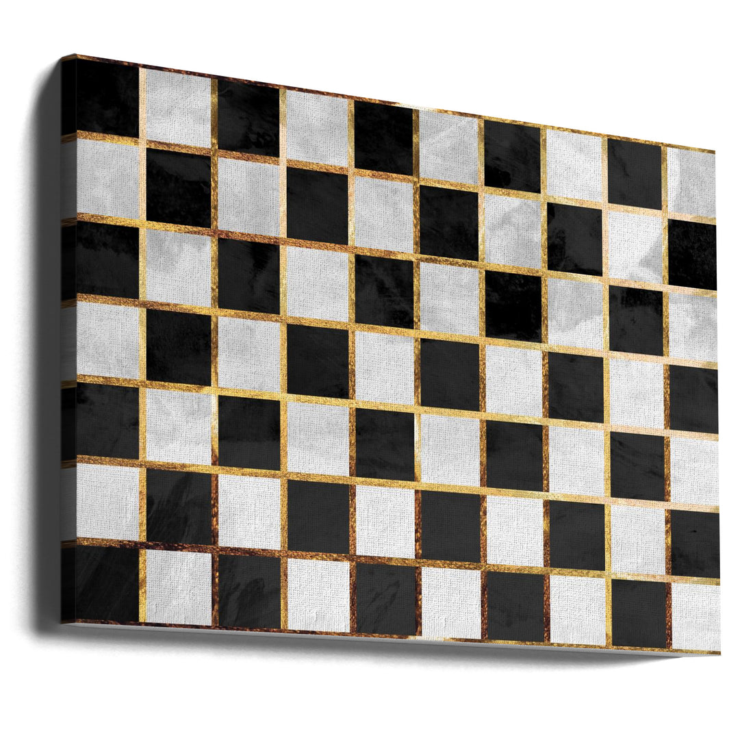 Checkerboard Gold Black by Sarah Manovski | Geometric Pattern Mural, Large Canvas Wall Art Print | Artsy Earth