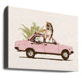 Tiger On Car by Florent Bodart | Animal Vehicle Illustration, Large Canvas Wall Art Print | Artsy Earth