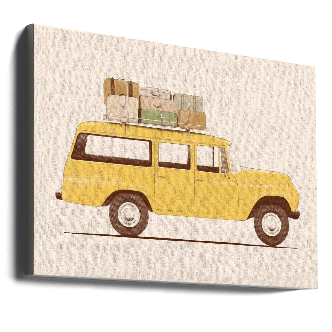 Summer Car by Florent Bodart | Vintage Transportation Travel, Large Canvas Wall Art Print | Artsy Earth