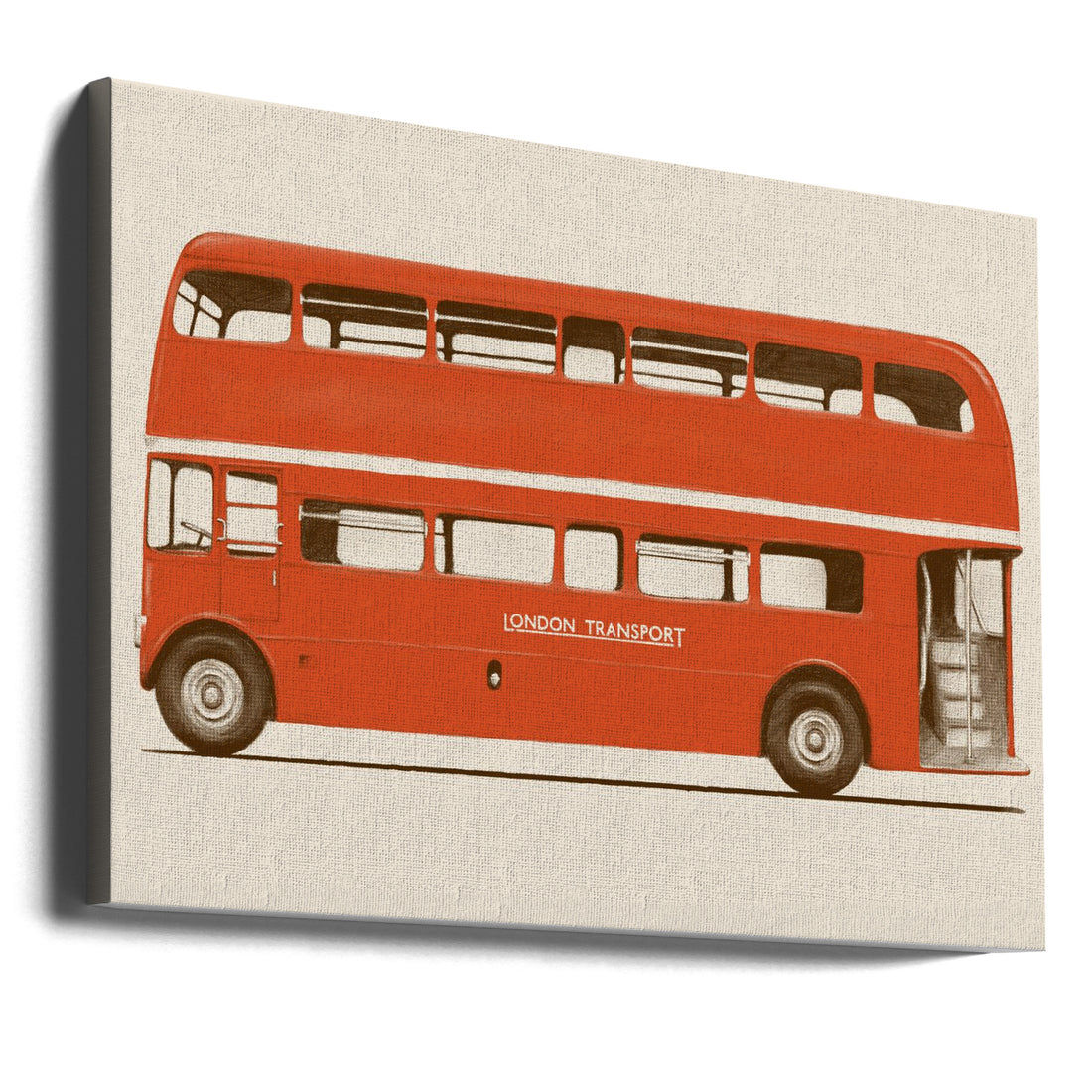 Red English Bus by Florent Bodart | London Double-decker Transportation, Large Canvas Wall Art Print | Artsy Earth