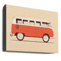 Vintage Red Van by Florent Bodart | Classic Vehicle Transportation, Large Canvas Wall Art Print | Artsy Earth