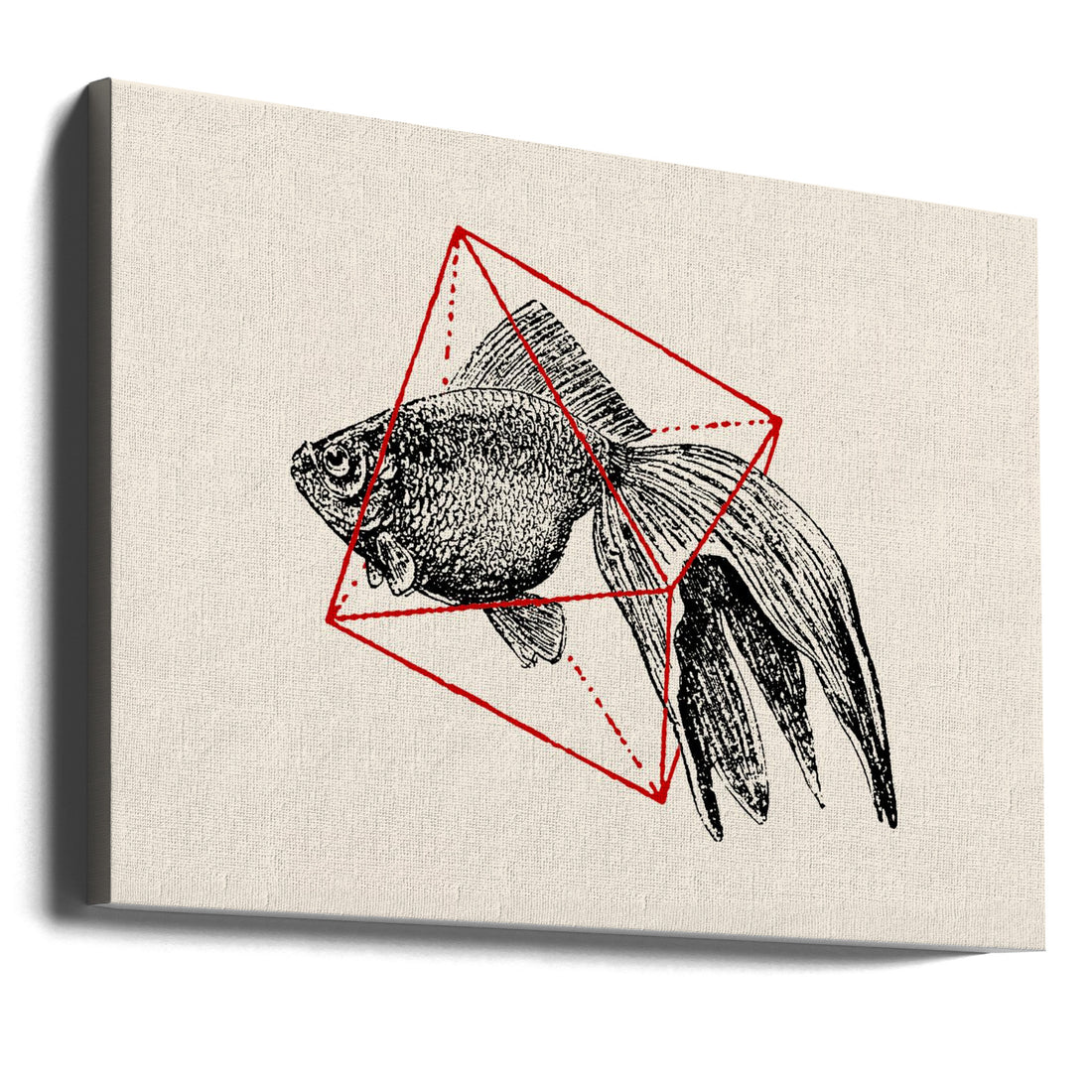 Fish In Geometrics by Florent Bodart | Minimalist Fish Pattern, Large Canvas Wall Art Print | Artsy Earth