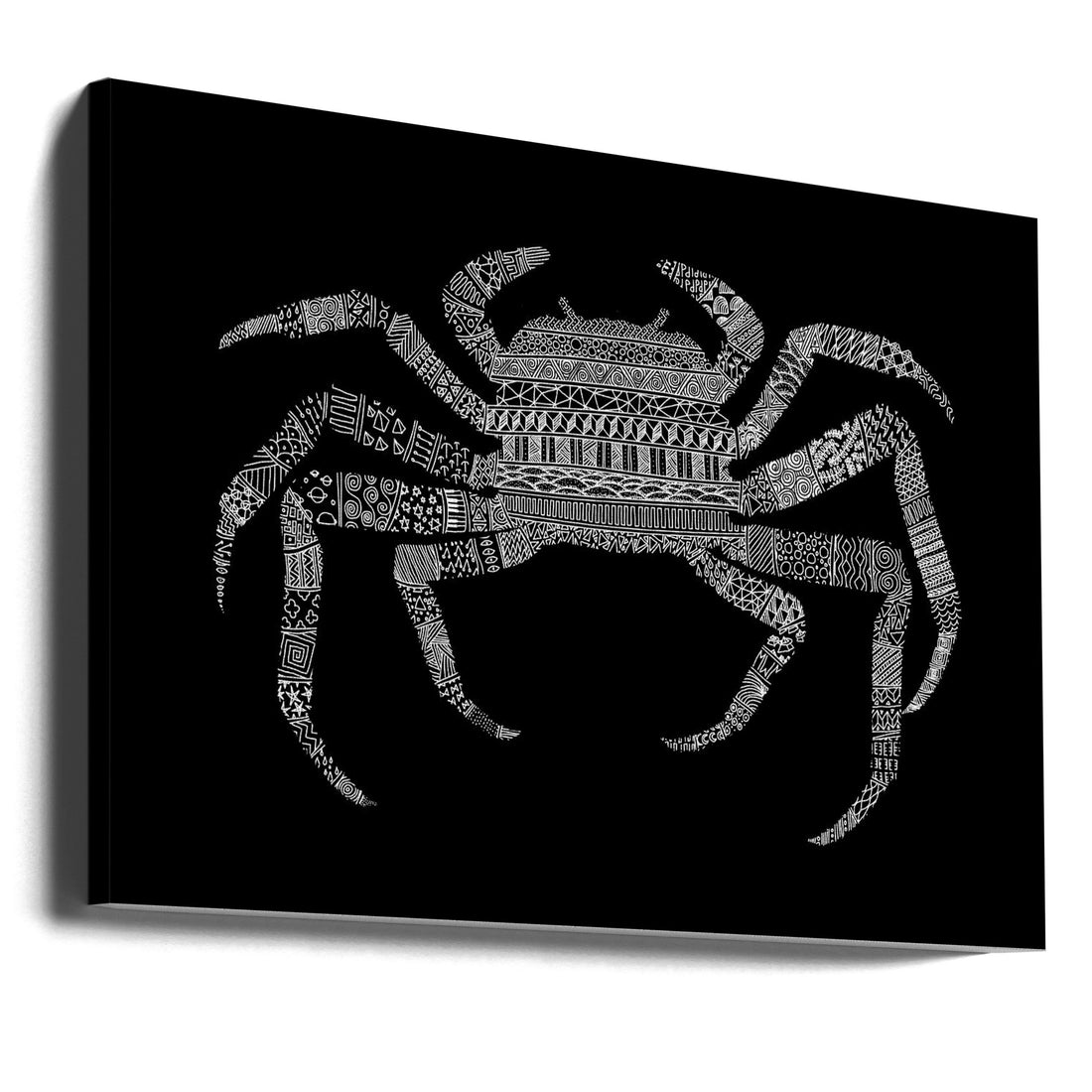 Geometric Crab Art by Florent Bodart | Black And White Geometric Pattern, Large Canvas Wall Art Print | Artsy Earth