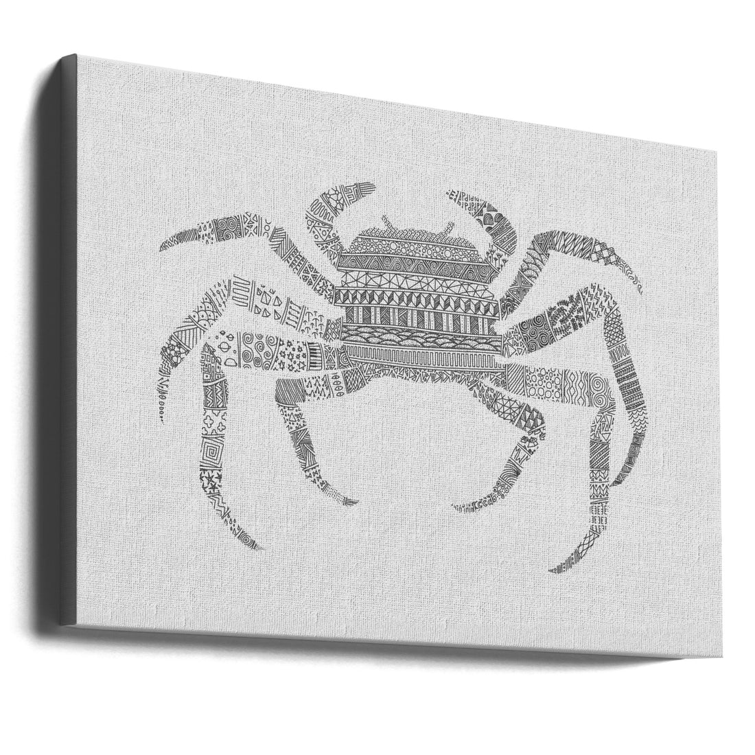 Crab Grey Poster by Florent Bodart | Abstract Animal Pattern, Large Canvas Wall Art Print | Artsy Earth