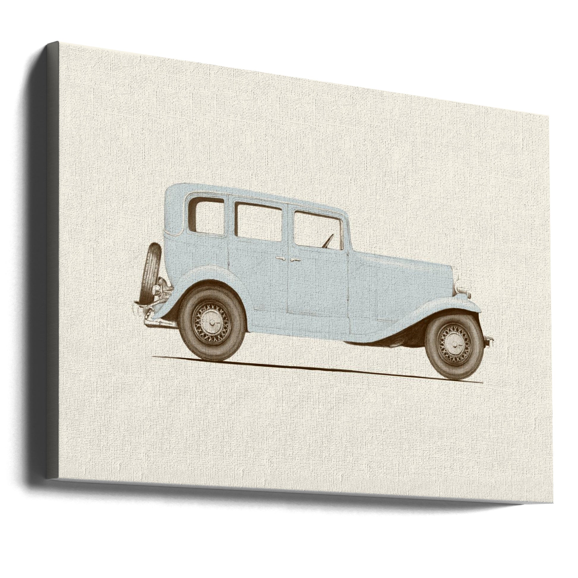 Vintage Car Poster by Florent Bodart | Classic Automobile Illustration, Large Canvas Wall Art Print | Artsy Earth