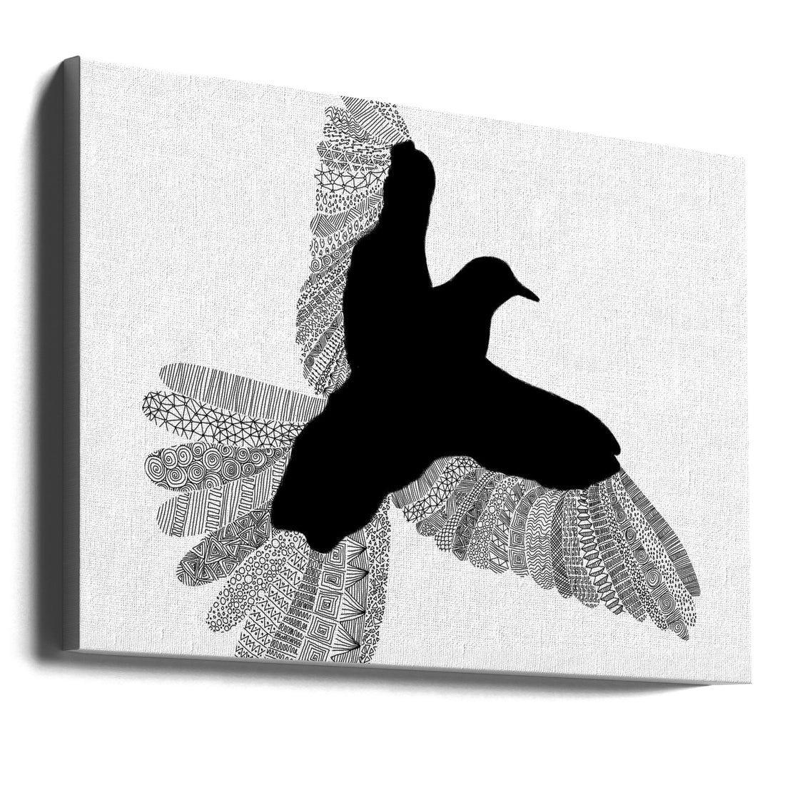 Bird White Abstract by Florent Bodart | Flying Wildlife Pattern, Large Canvas Wall Art Print | Artsy Earth