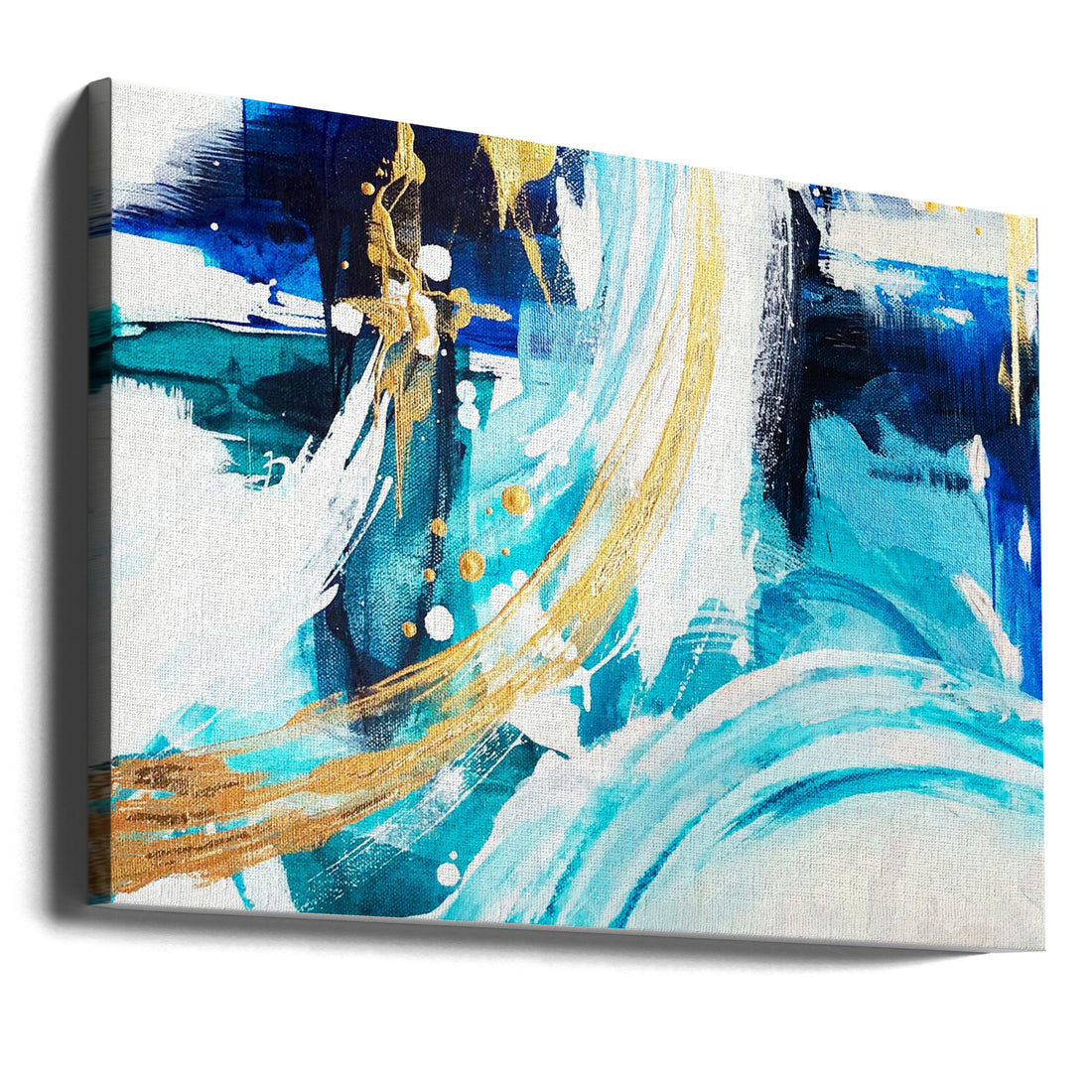 Angle Gold Blue by Alyson Storms | Abstract Gold Painting, Large Canvas Wall Art Print | Artsy Earth