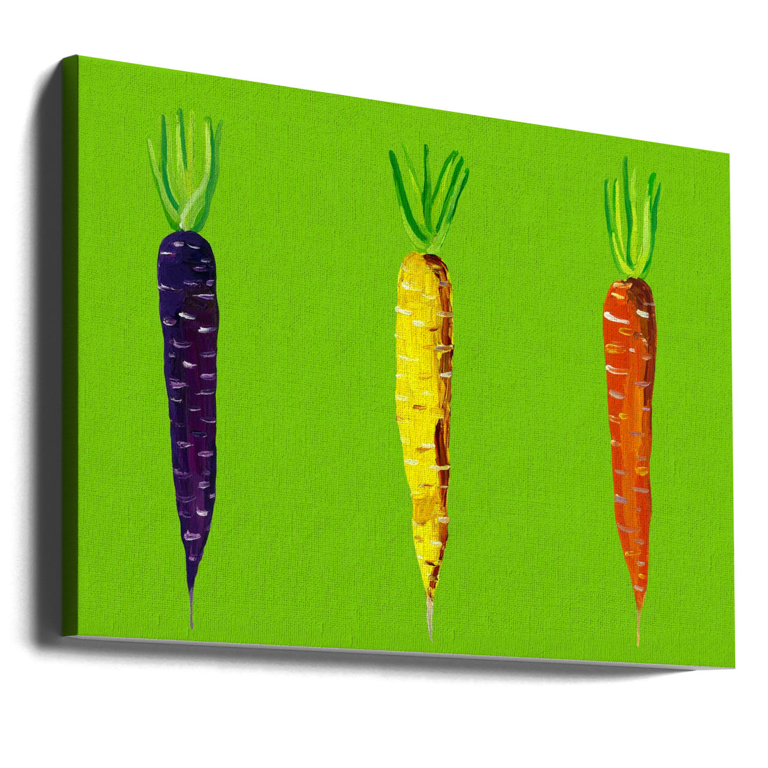 Carrots by Alice Straker | Green Vegetable Food, Large Canvas Wall Art Print | Artsy Earth