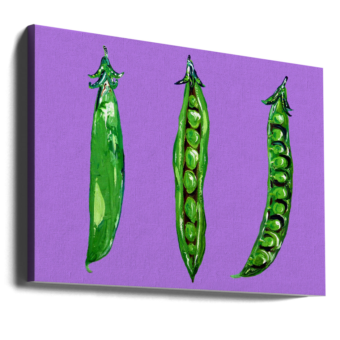 Peas In a Pod by Alice Straker | Green Vegetable Painting, Large Canvas Wall Art Print | Artsy Earth