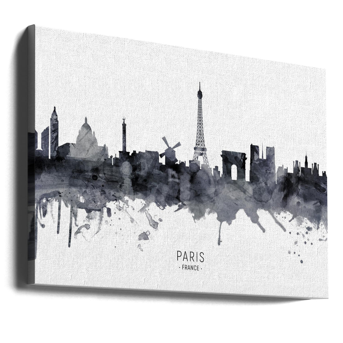 Paris France Skyline by Michael Tompsett | Watercolor Cityscape Architecture, Large Canvas Wall Art Print | Artsy Earth