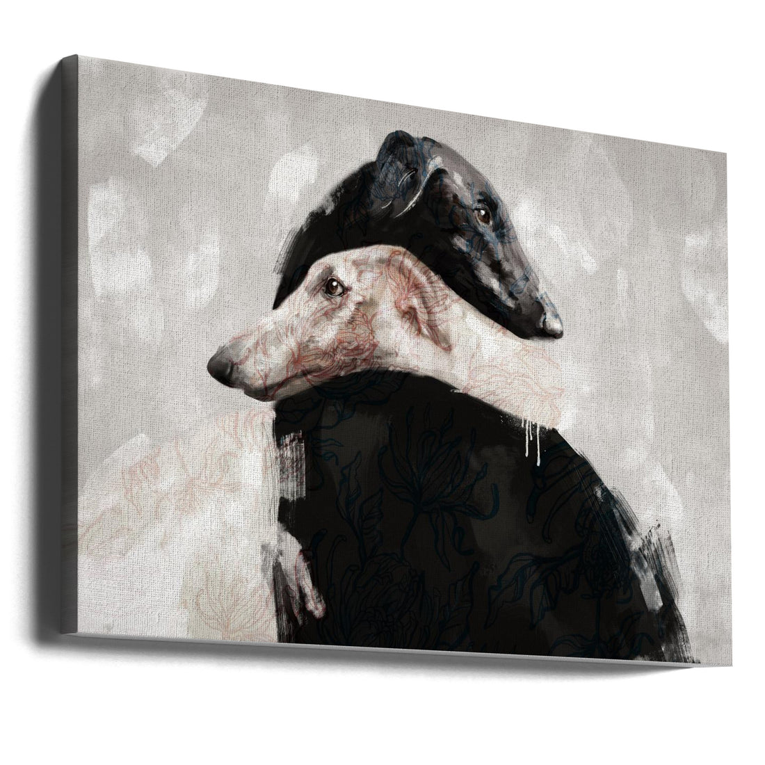 At All Times II by Gabriella Roberg | Painted Greyhound Siblings, Large Canvas Wall Art Print | Artsy Earth