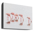 Flamingos in the mist by Jeffrey C. Sink | Pink Birds Waterscape, Large Canvas Wall Art Print | Artsy Earth