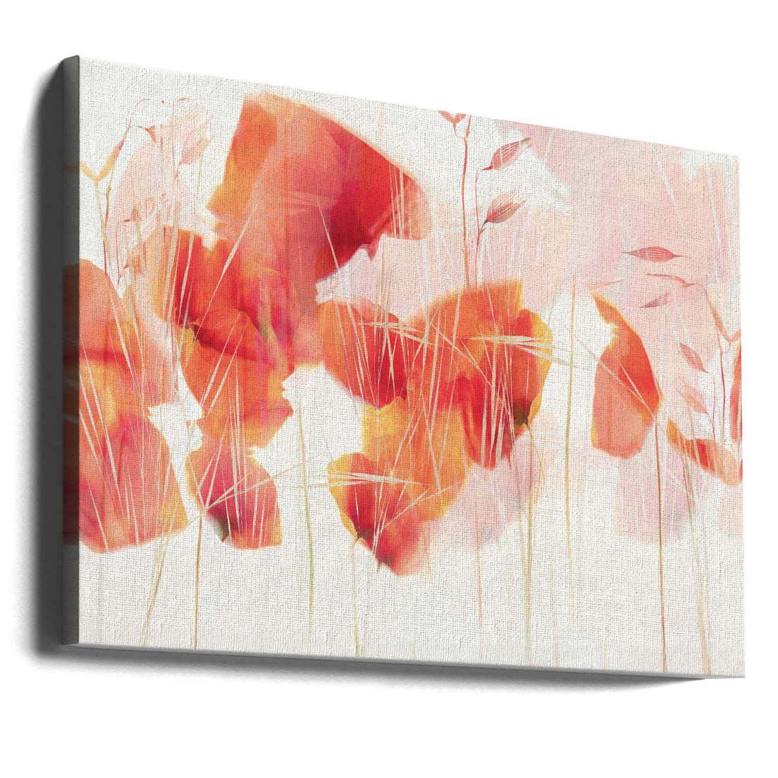 Modern Poppies by Nel Talen | Abstract Floral Botanical, Large Canvas Wall Art Print | Artsy Earth