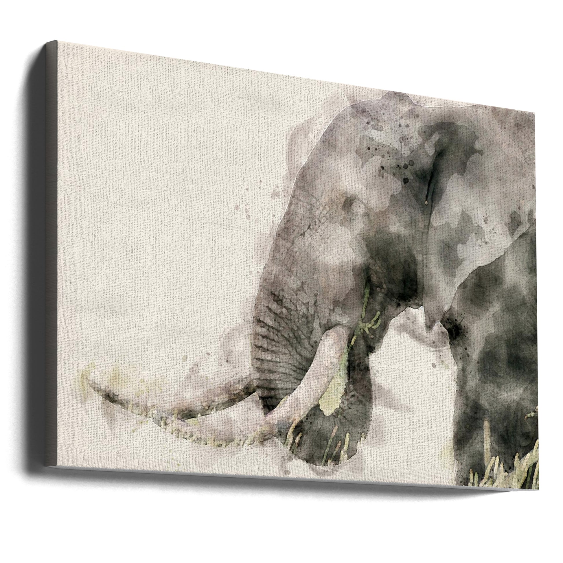 Abstract African Elephant Watercolor Art by Arno Du Toit | Wildlife Watercolor Painting, Large Canvas Wall Art Print | Artsy Earth