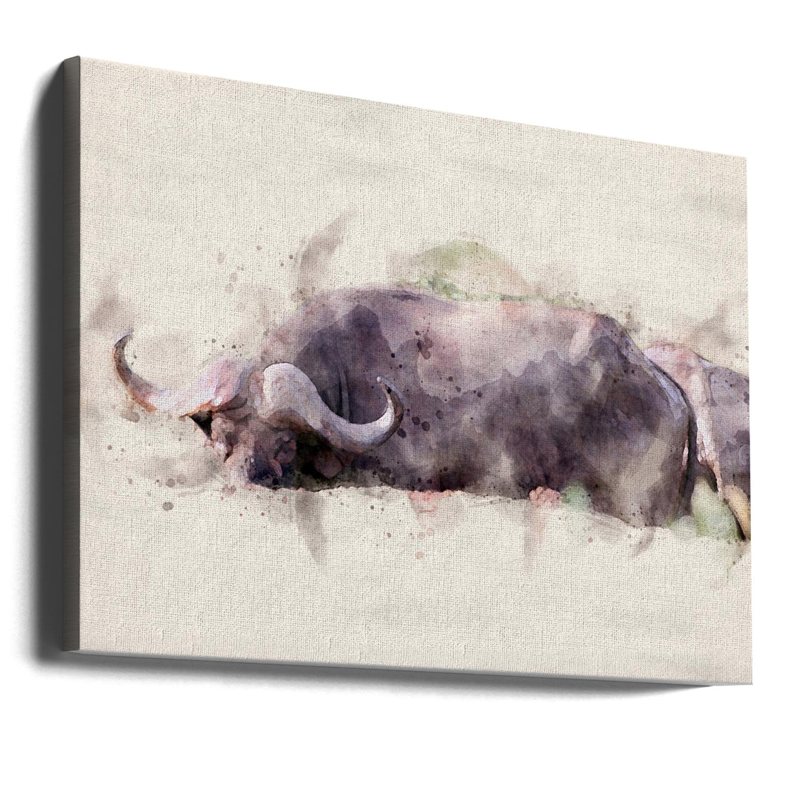 Abstract African Buffalo Watercolor Art by Arno Du Toit | Wildlife Watercolor Painting, Large Canvas Wall Art Print | Artsy Earth