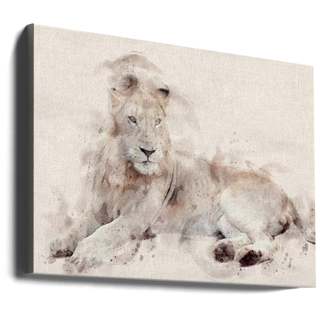 Abstract African Lion Watercolor Art by Arno Du Toit | Wildlife Watercolor Painting, Large Canvas Wall Art Print | Artsy Earth