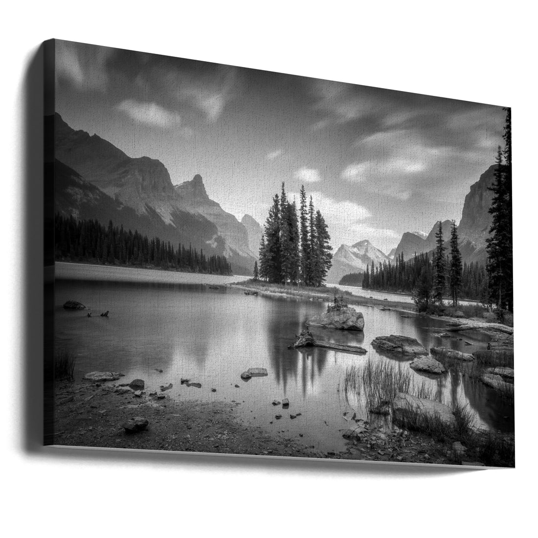 Spirit Island by Christoph Schaarschmidt | Mountain Lake Reflection, Large Canvas Wall Art Print | Artsy Earth