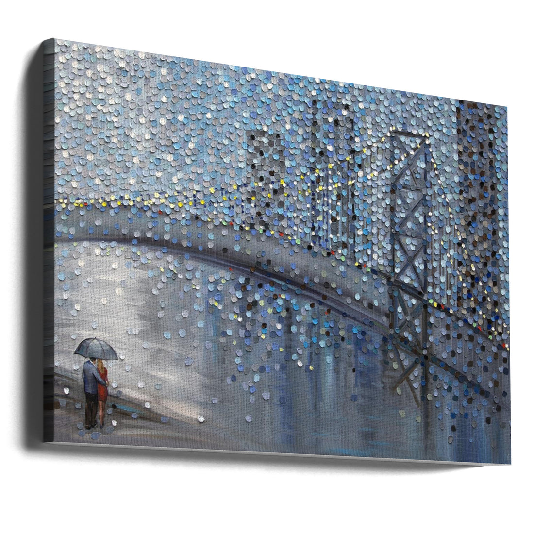 Rainy Date With the Bridge View by Ekaterina Ermilkina | Urban Rainy Cityscape, Large Canvas Wall Art Print | Artsy Earth