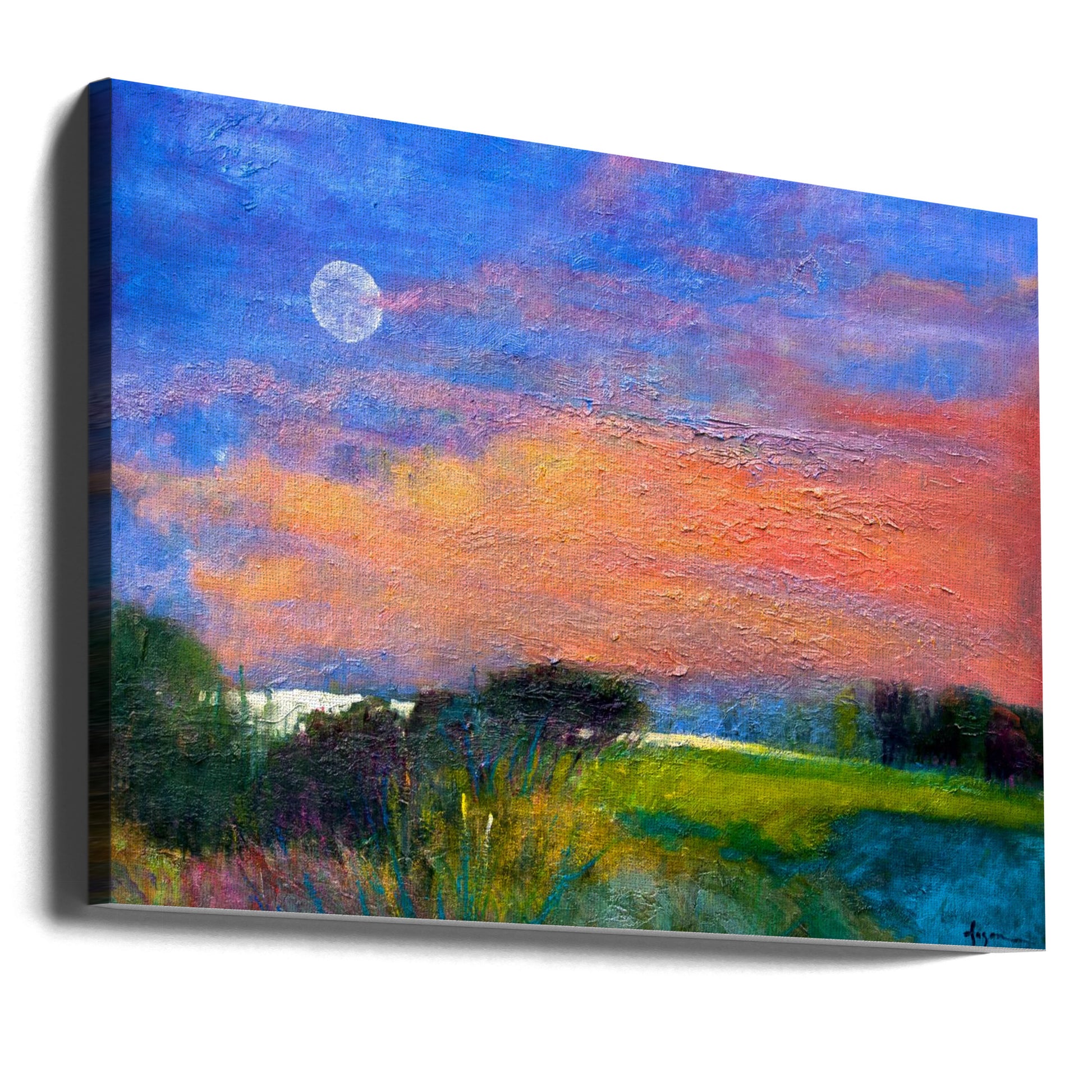 Moonrise Night by Dorothy Fagan | Abstract Moonlight Landscape, Large Canvas Wall Art Print | Artsy Earth