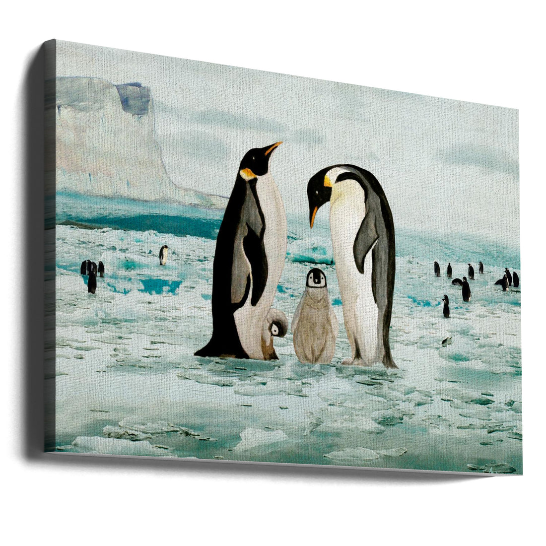 Emperor Penguin Family by Angeles M. Pomata | Arctic Wildlife Nature, Large Canvas Wall Art Print | Artsy Earth