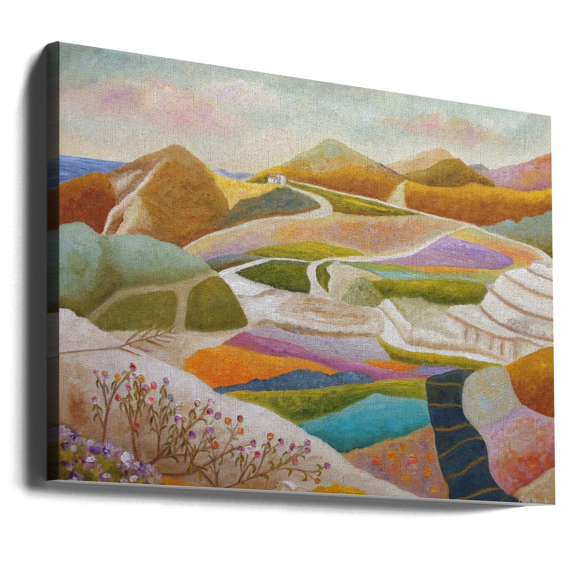 Flowers Sprouting In the Rocky Valley by Angeles M. Pomata | Floral Mountain Landscape, Large Canvas Wall Art Print | Artsy Earth